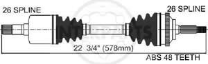 Semieje Garma Volvo 850 C70 S70 V70 94/97 Izq 578 mm 26/26