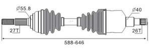 Semieje Garma Chevrolet S10 4x4 97/04 Izq 596mm 27/26