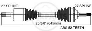 Semieje Garma Hyundai Santa Fe 2.7 05/06 Izq 645mm 27/27M