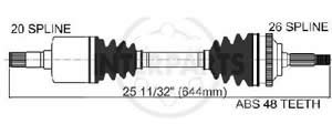 Semieje Garma Toyota Celica AT Abs 48z 94/99 Izq 644mm 26/20