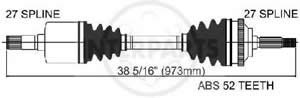 Semieje Garma Hyundai Santa Fe 2.4 AT 01/05 Der 973mm 27/27M
