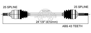 Semieje Garma Mitsubishi Montero 01/06 Der 527 mm 30/ Bulon