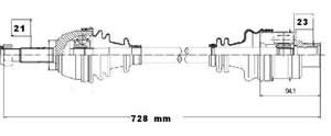 Semieje Garma Renault 9/11 Der 728mm 21/23
