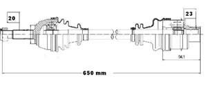 Semieje Garma Renault 12 4 Velocidades 650mm 20/23