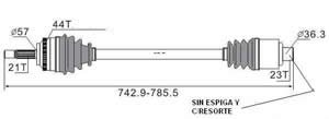Semieje Garma Renault Megane 1.6 2.0 Abs 44 Der 740mm 21/23
