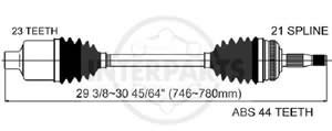Semieje Garma Renault Megane 1.6 2.0 Abs 44 Izq 645mm 21/Tr