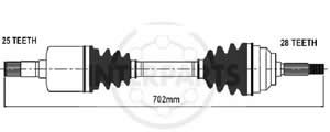Semieje Garma Fiat Ducato 1.9 2.5TD ../94 Izq 696mm 28/25