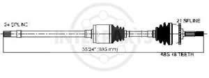 Semieje Garma Peugeot 206 1.9D 98/.. Der 890mm 21/24 M330mm