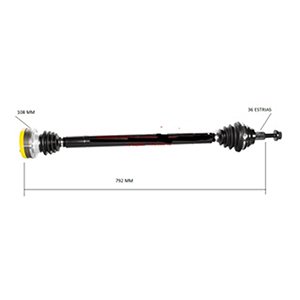 Semieje Garma Volkswagen Audi 3 03/08 Der 806mm 36/ø 108mm